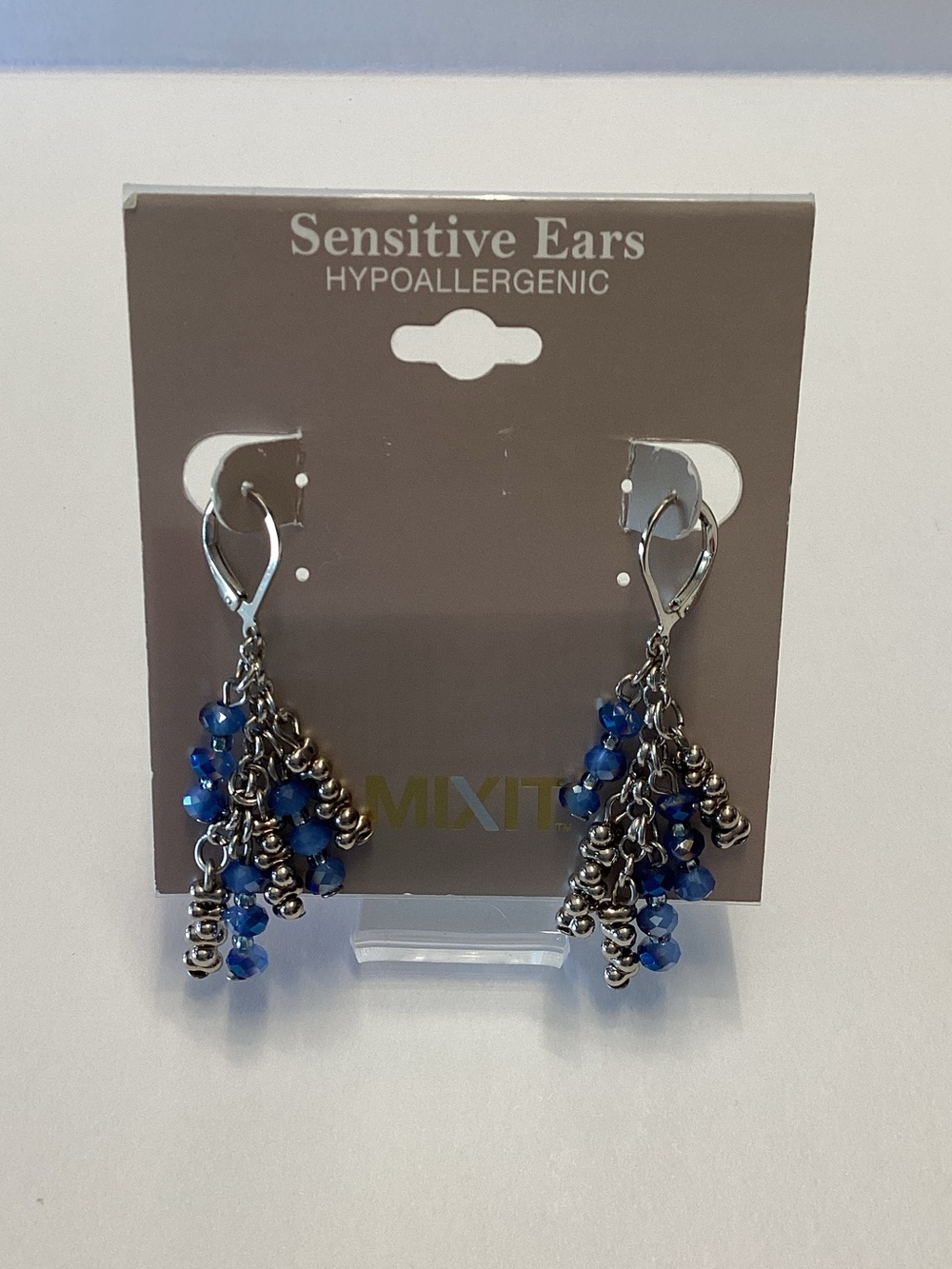 Mixit Blue Bead Cluster Dangle Earrings